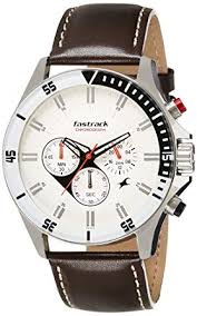 Fastrack Big Time Analog White Dial Men's Watch -NK3072SL01